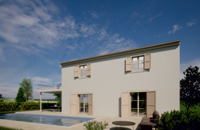 VIŠNJAN (surroundings), about 2 km from the center, about 10 km from the sea, a modern house integrated into traditional Istrian architecture, with a pool - under construction